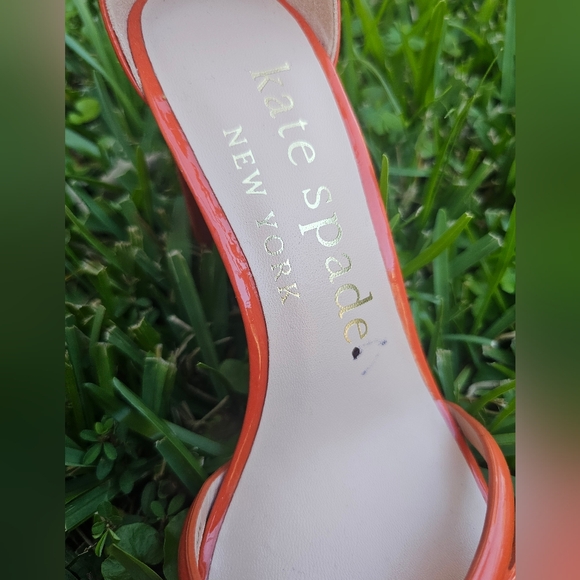 Kate Spade 7.5 Flamenco Bow Ankle Strap Block Sandal Heel In Dried Apricot - Picture 8 of 9